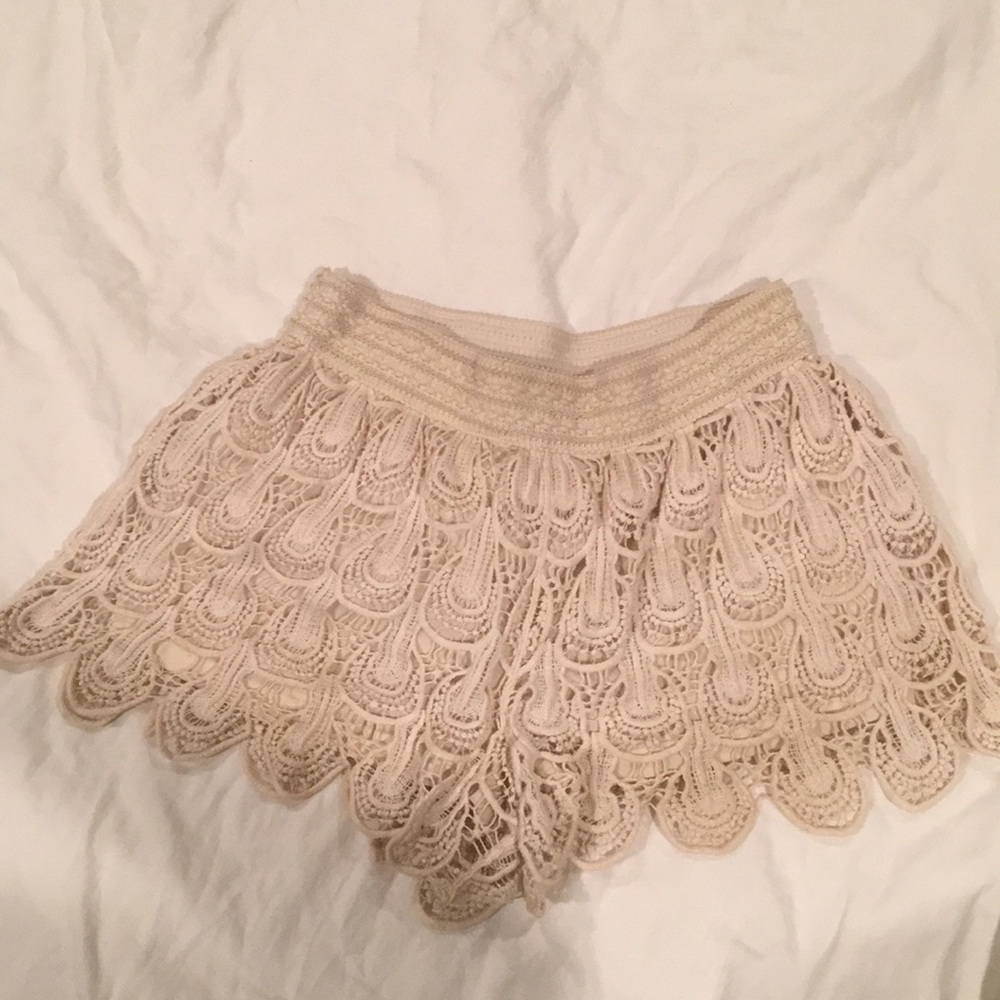 White Crochet Shorts